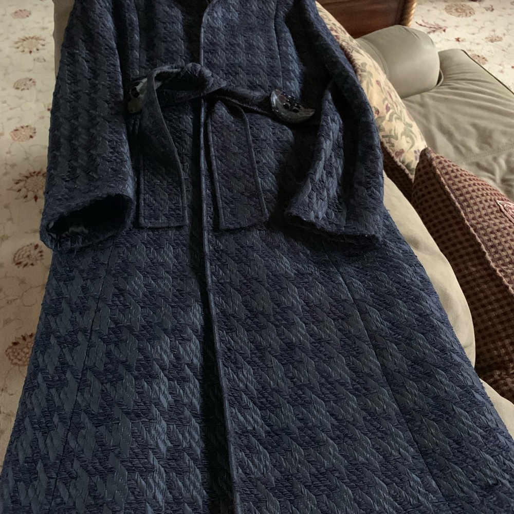 Dolce & Gabana blue knee length 2 button coat